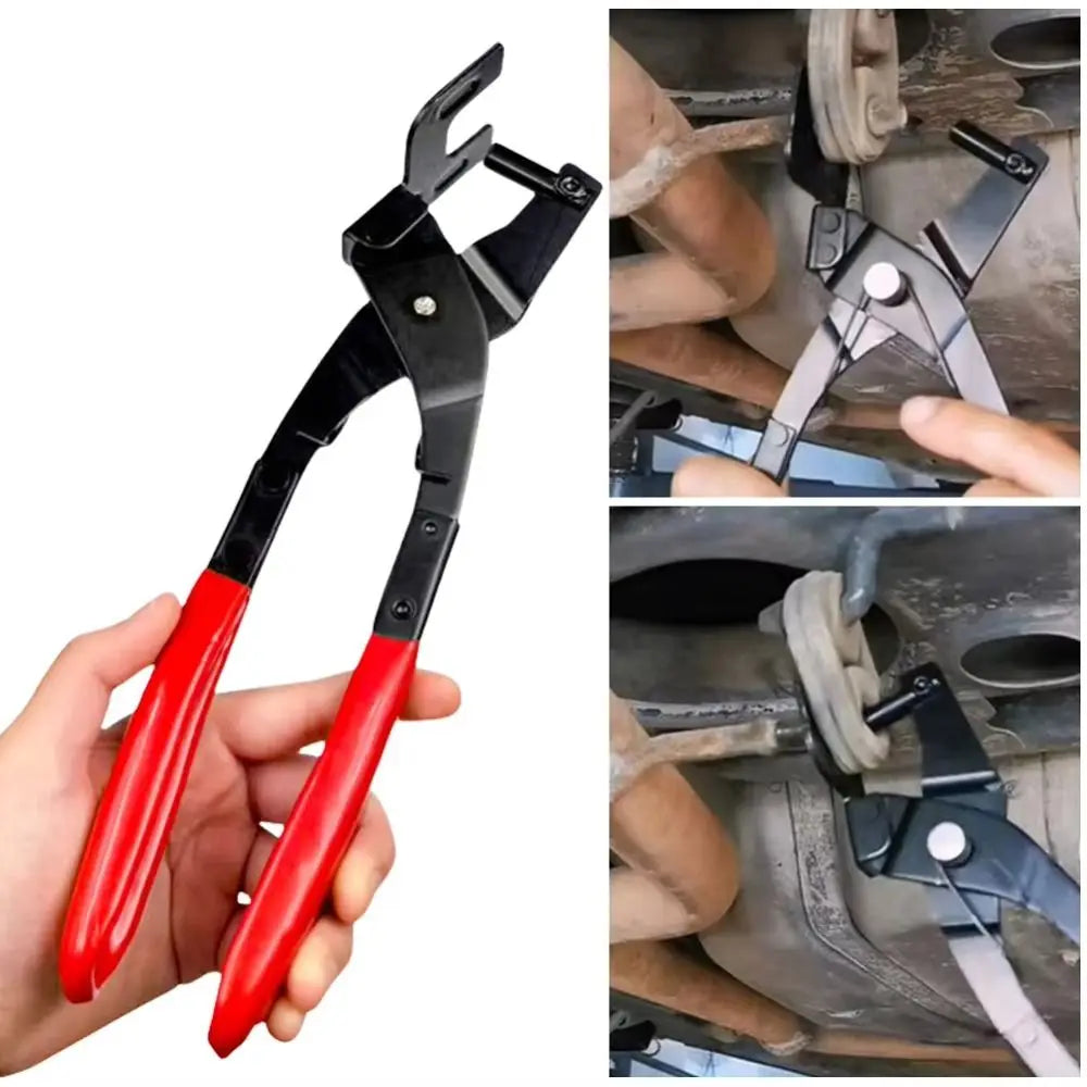 Anti-Slip Handle Exhaust Hanger Removal Puller Locking Jaw Heavy Duty Exhaust Pipe Gasket Removal Plier Rubber Gasket Removal Zpaxo