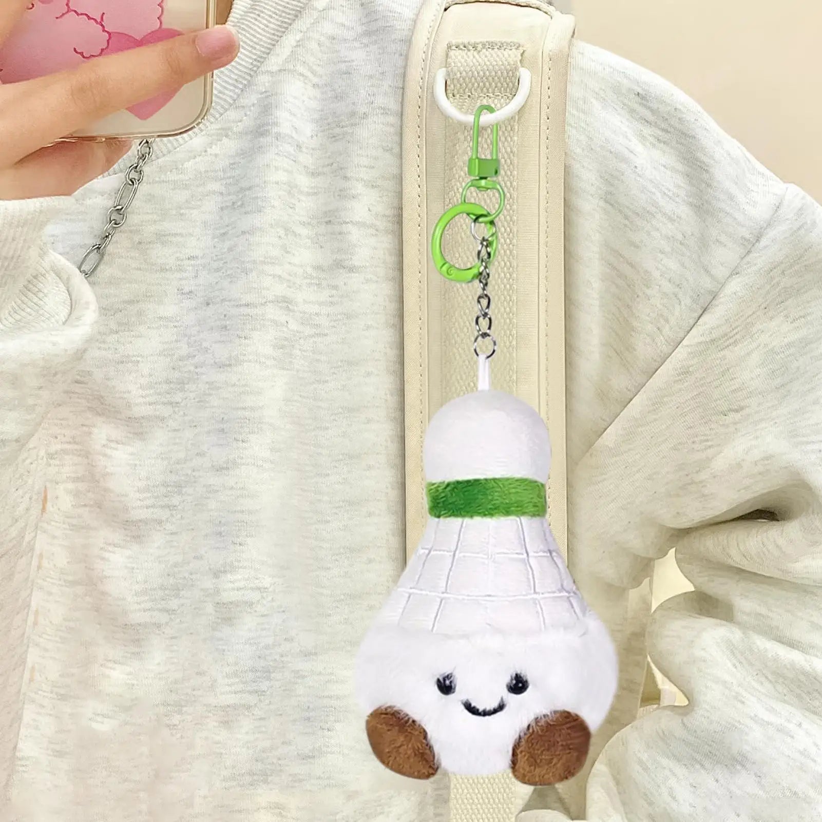 Cute Plush Keychain Cute Badminton Plush Stuffed Keychain Novelty Small Key Chain Soft Cartoon Bag Charm For Backpack Wallet Zpaxo