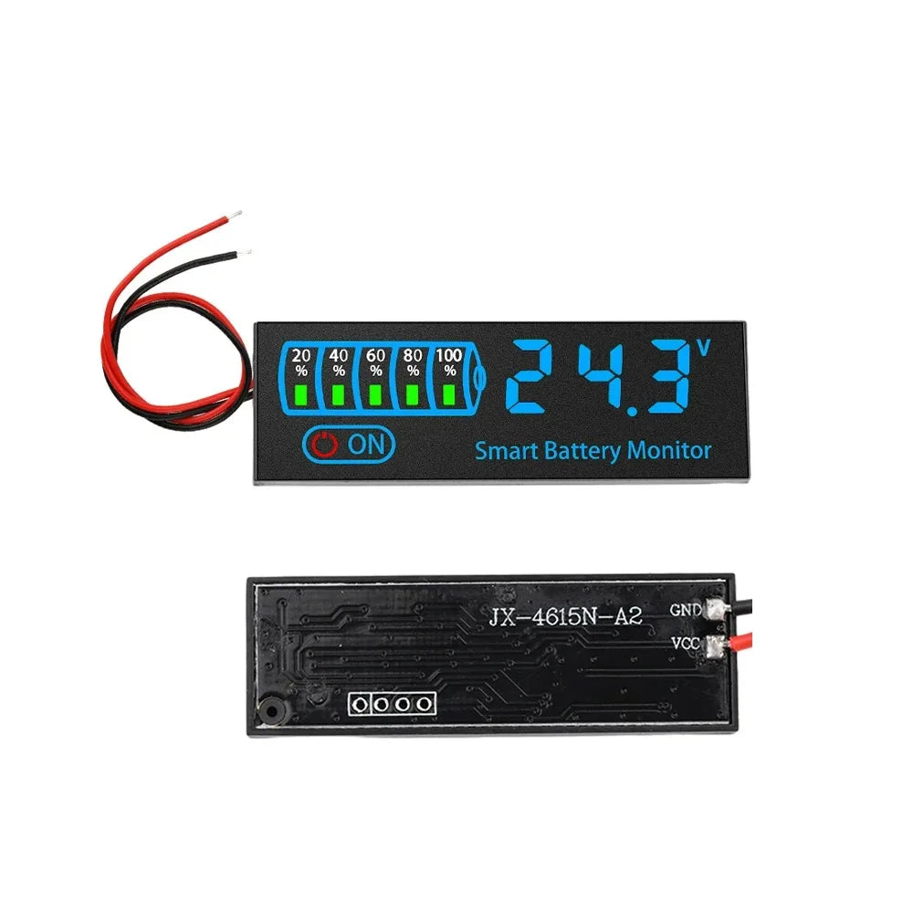 DC 7-55V Battery Charge Indicator LED Display Board with Alarm Battery Voltage Indicator Zpaxo Blue