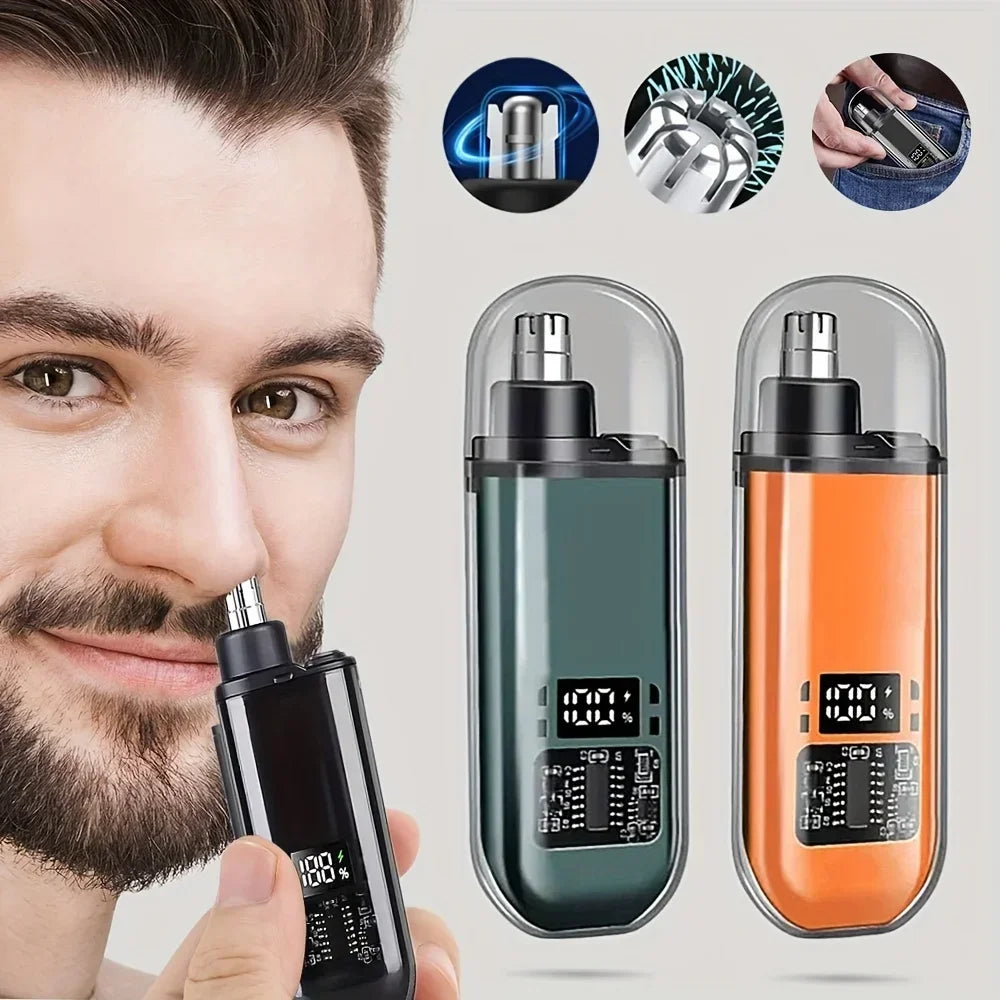 USB Rechargeable Nose & Ear Hair Trimmer for Men, Portable Mini Compact Design with Fast Charge, Electric Grooming Kit Zpaxo
