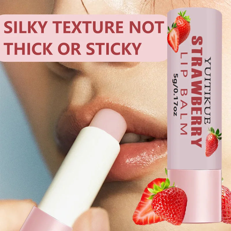 YUITIKUE Strawberry Lip Balm – Hydrating & Glossy Lips Lip Balm Zpaxo