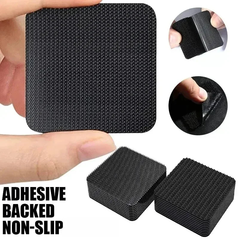5/10pairs Carpet Mat Fixing Stickers Universal Car Foot Pad Invisible Non Slip Tape Nylon Magic Tape Auto Traceless Adhesive Zpaxo