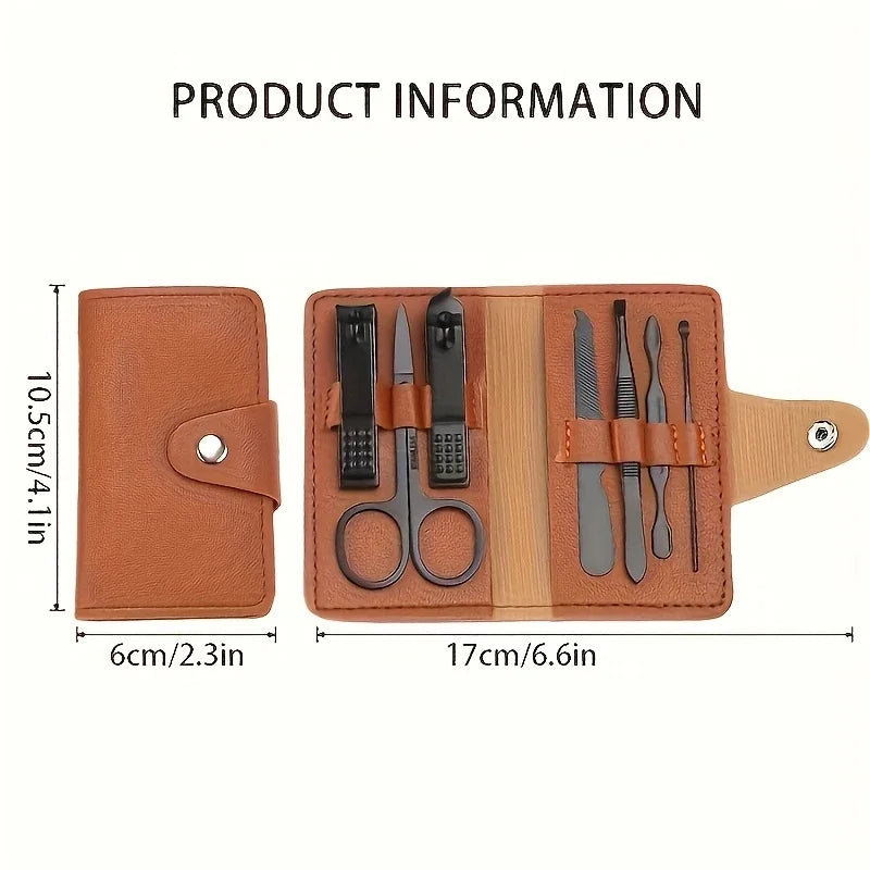 Professional Stainless Steel Nail Clipper Set - High Carbon Concave Blades, Portable Nail Care Kit with Storage Case for Men & W Zpaxo