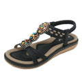 Bohemian National Versatile Fashion Trend Flat Sandals Women's Zpaxo G923-2 Black 38 China Mainland