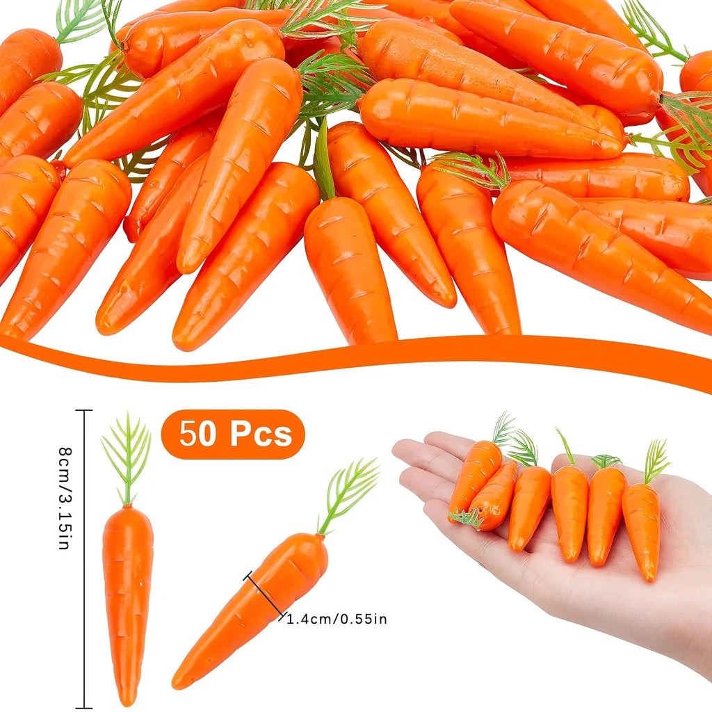 Mini Faux Carrots – Foam Easter & Fairy Garden Decor (10/30/50)