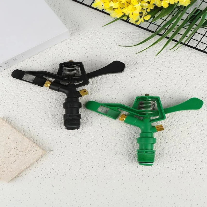 34 Inch Male Thread Plastic Double Spray Nozzle 360 Degree Rotating Sprinkler for Lawn Garden Irrigation Coverage Zpaxo