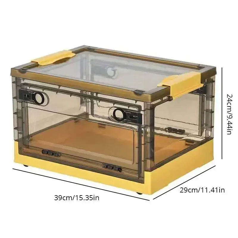 1pc Foldable Storage Trunk Open Storage Box Transparent Storage Box Home Wardrobe Clothes Organizer Large Capacity Clear Plastic Zpaxo