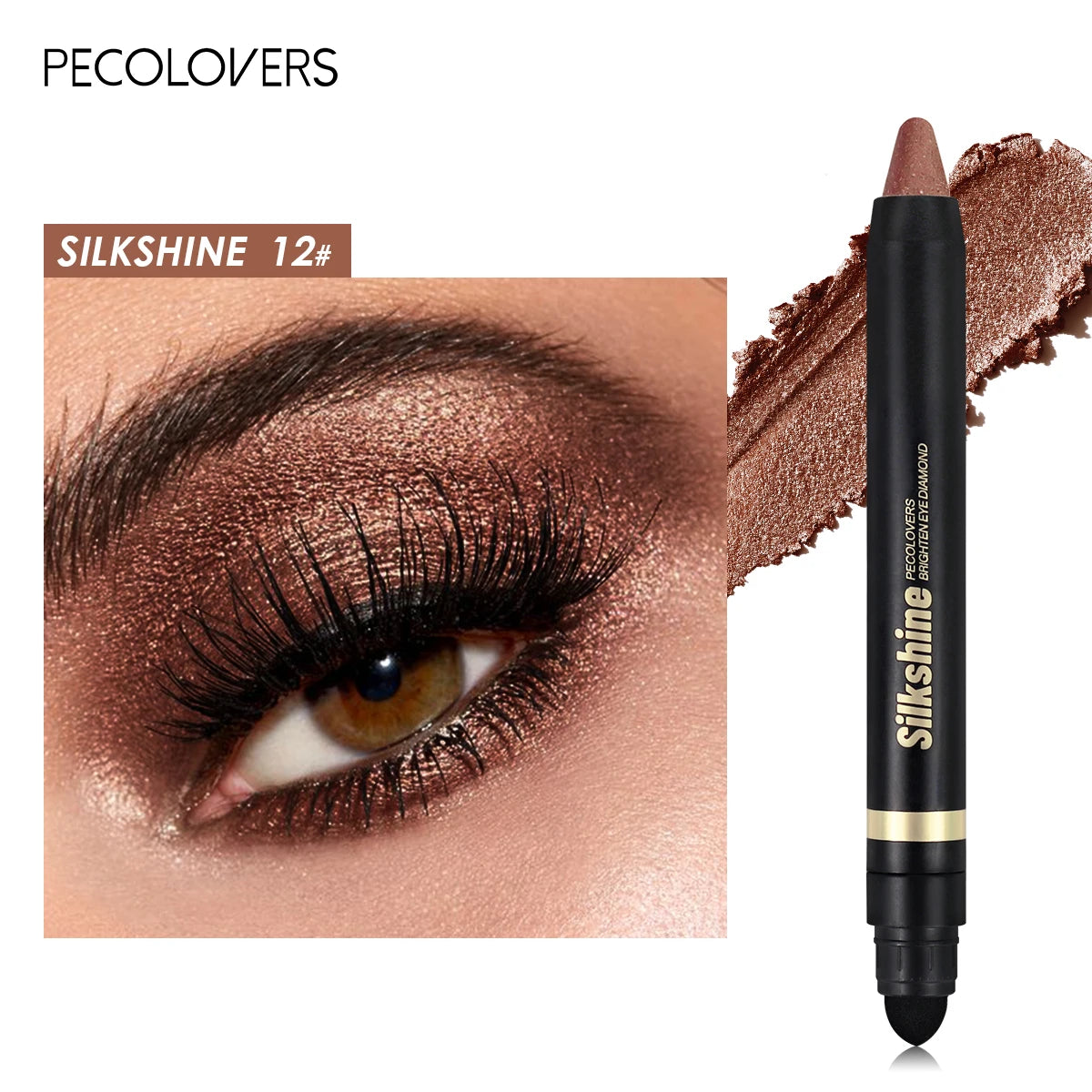 Smoky Eyeshadow Pencil Stick Waterproof Pearlescent Metallic Glitter Eye Shadow Highlighter Pen Makeup Tool Zpaxo 12