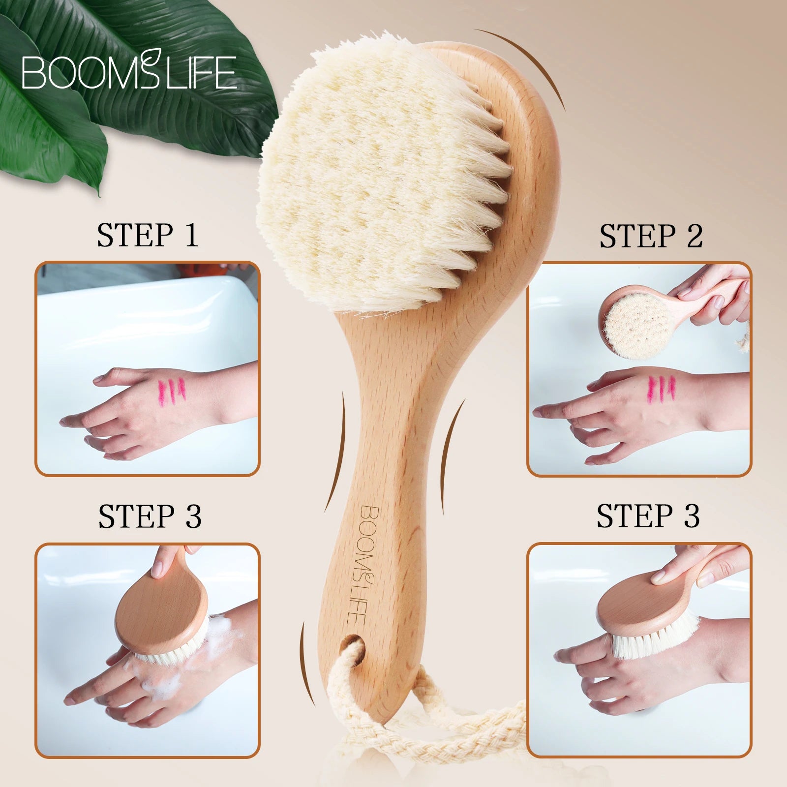 Face Cleansing Brush Face Cleansing Brush For Deep Pore Cleansing Face Professional Fiber Exfoliating Wood Handle Brush Zpaxo