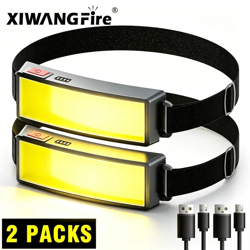 COB 180 Floodlight LED Headlamp Flashlightflashlight 3 Modes Built-in Zpaxo