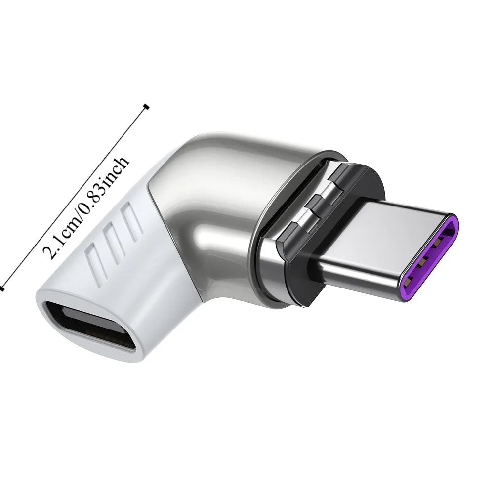 90° Magnetic USB-C Adapter 120W Fast Charge Right Angle USB-C Magnetic Adapter Zpaxo