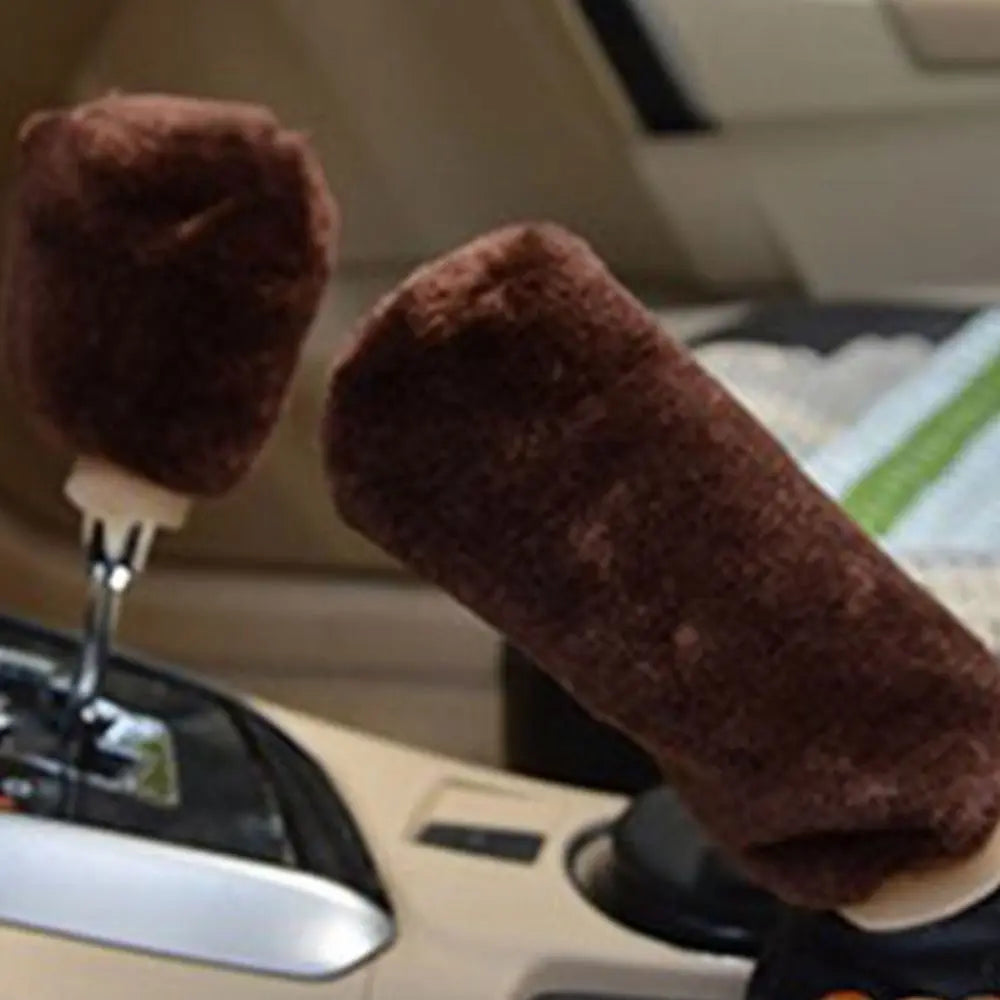 1 Pair Soft Plush Handbrake Cover Warm Thickening Car Solid Grip Zpaxo