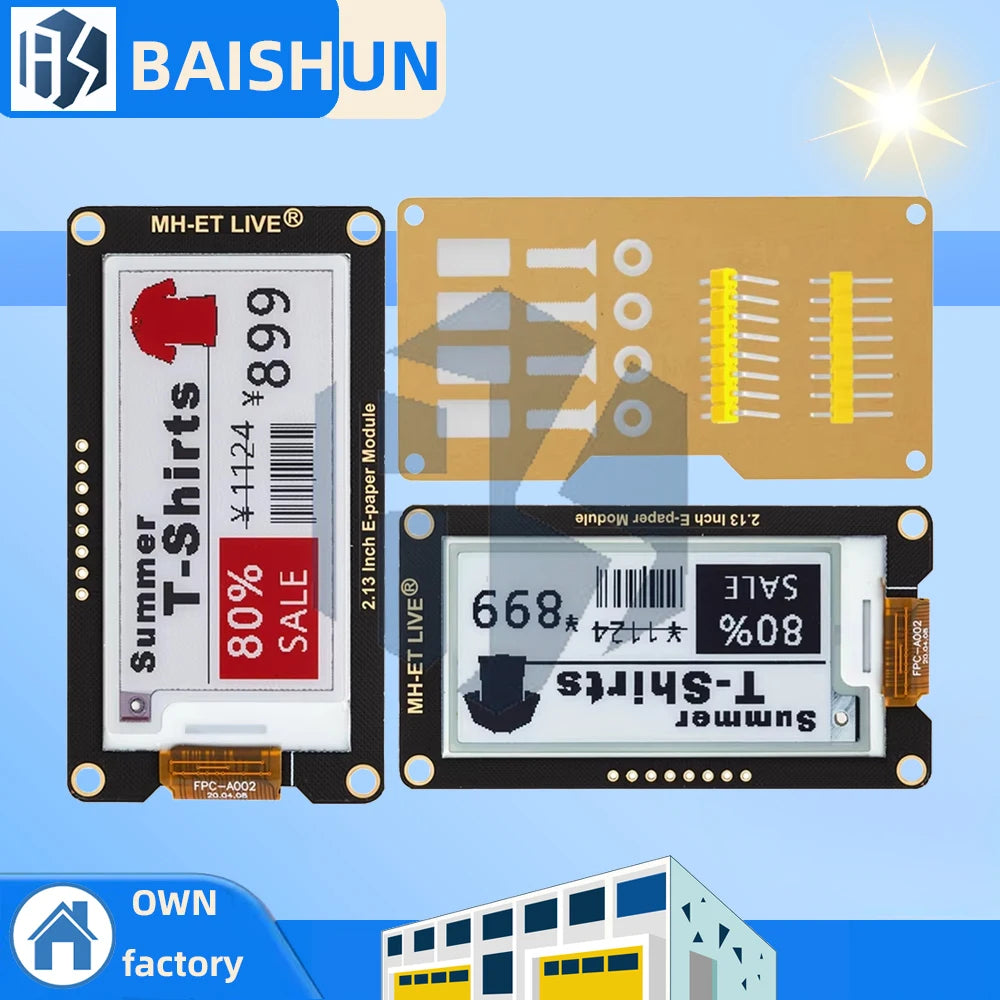 2.13" 2.13 Inch Epaper Module E-paper E-Ink EInk Display Screen SPI Support For Arduino for UNO STM32 Raspberry PI ESP32 Zpaxo