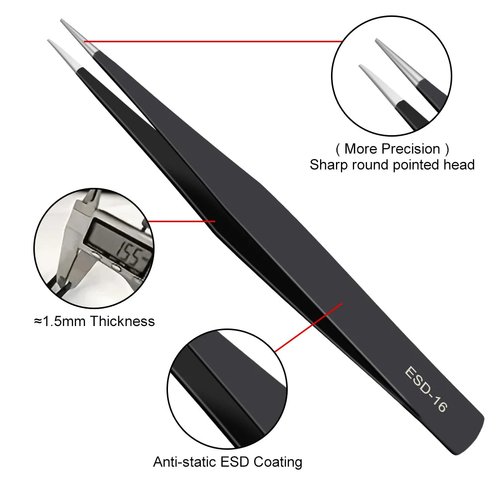 Precision Anti-static Stainless Steel Industrial Repair Tools ESD