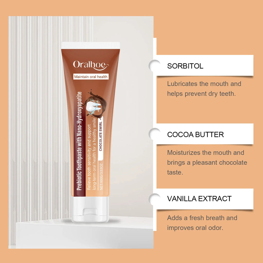 Chocolate Prebiotic Whitening Toothpaste – Sensitivity Relief Whitening Toothpaste Zpaxo