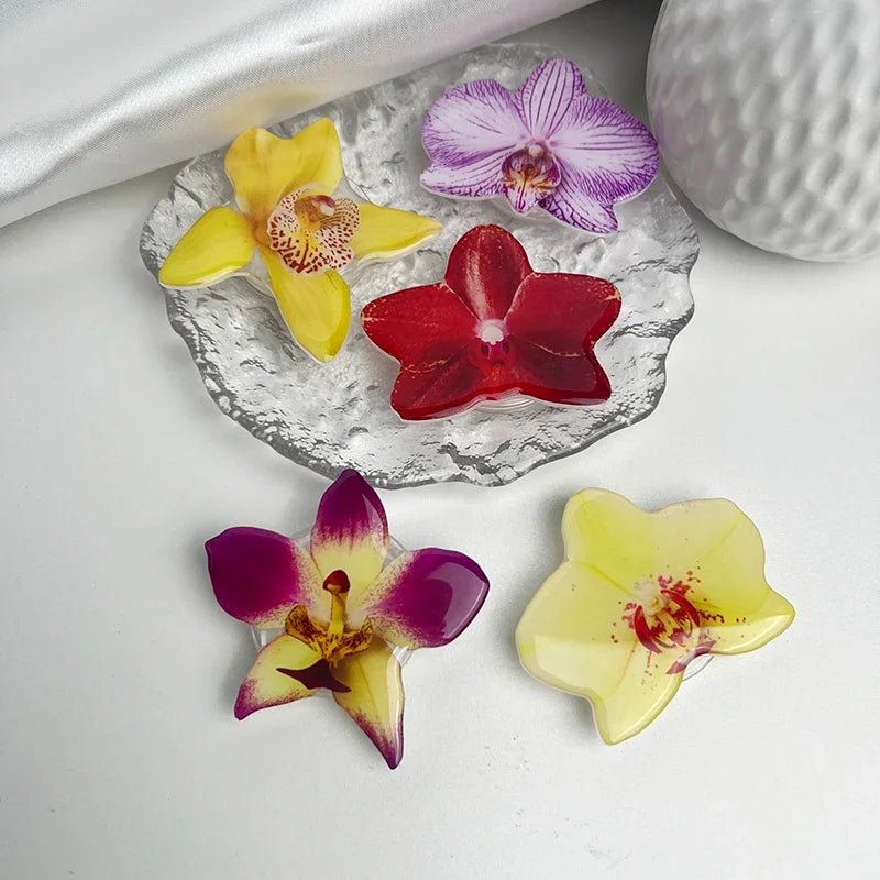Acrylic Flower Phone Grip Ring Holder & Folding Stand