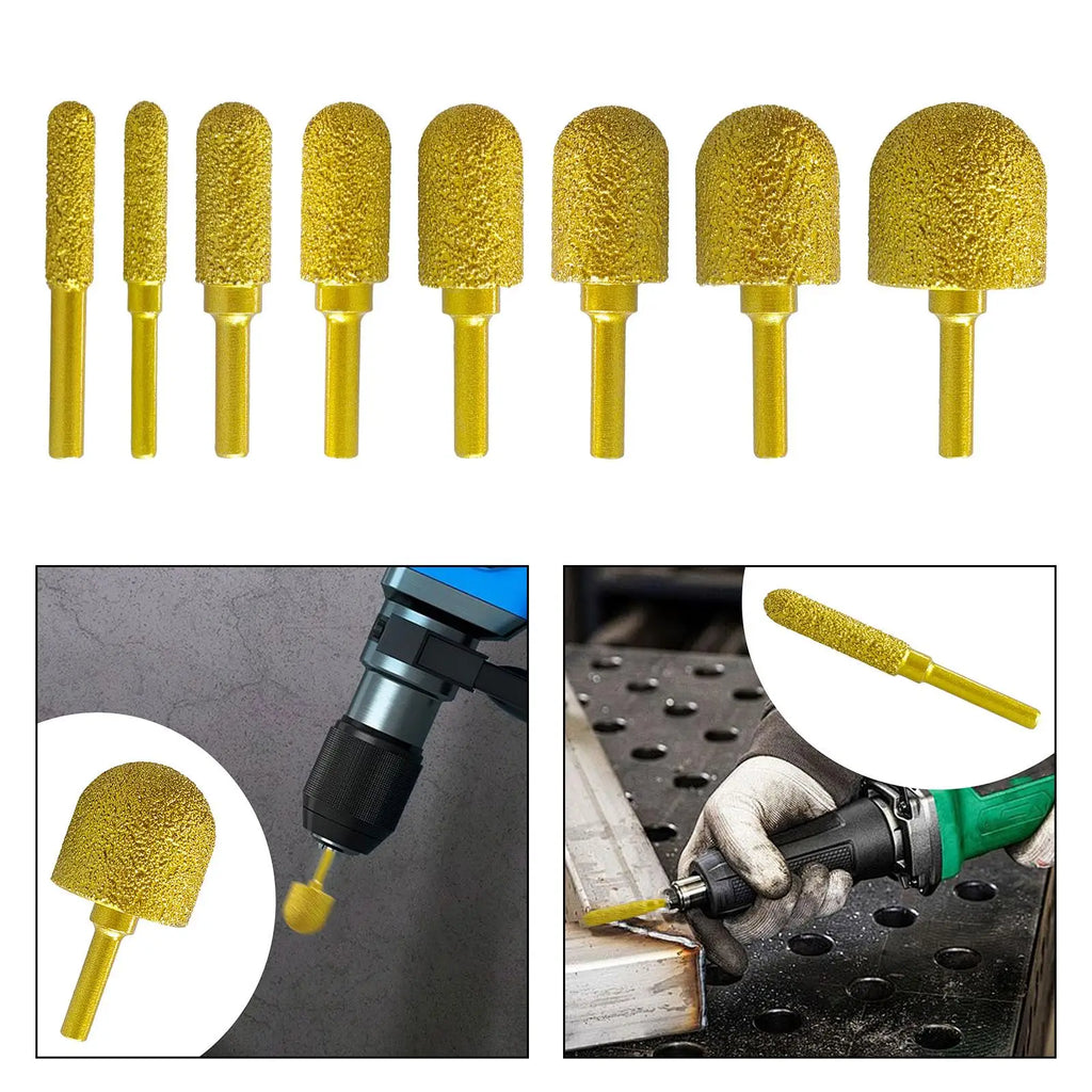 Diamond Grinding Burr Drill Bit 60mm Long Universal Rotary Tool Grinding Bit for Engraving Polishing Stone Carving Metal Zpaxo