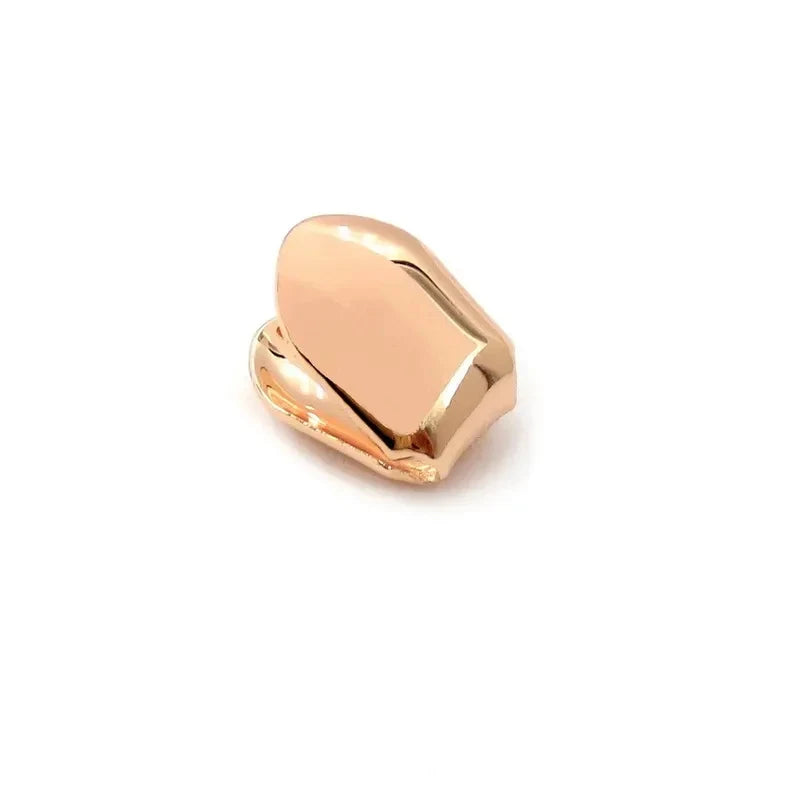 Gold Plated HipHop Single Tooth Grillz Caps – 4 Colors 1/3/5 Pc