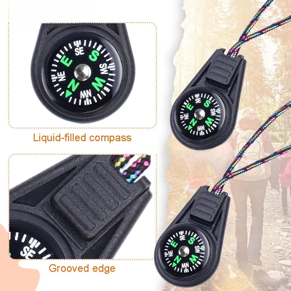 Colorful Survival Keychain Zipper Pull Mini Compass Outdoor Backpack Zpaxo