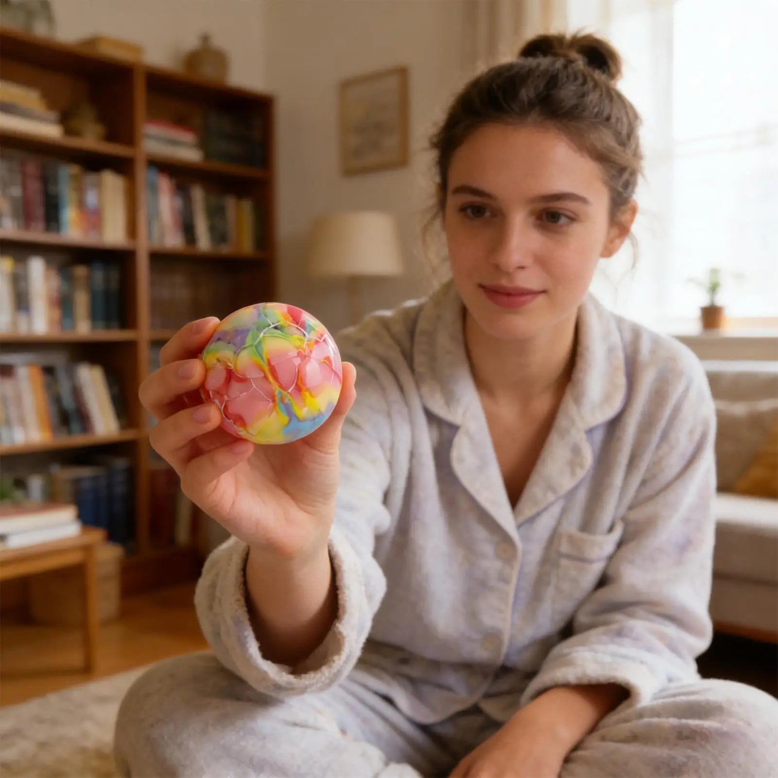 Squeeze Balls Fun Crackling Sound Calming Ball Fidget Toy For Kids Adults Classroom Travel Home Work Study Relaxation Play Zpaxo
