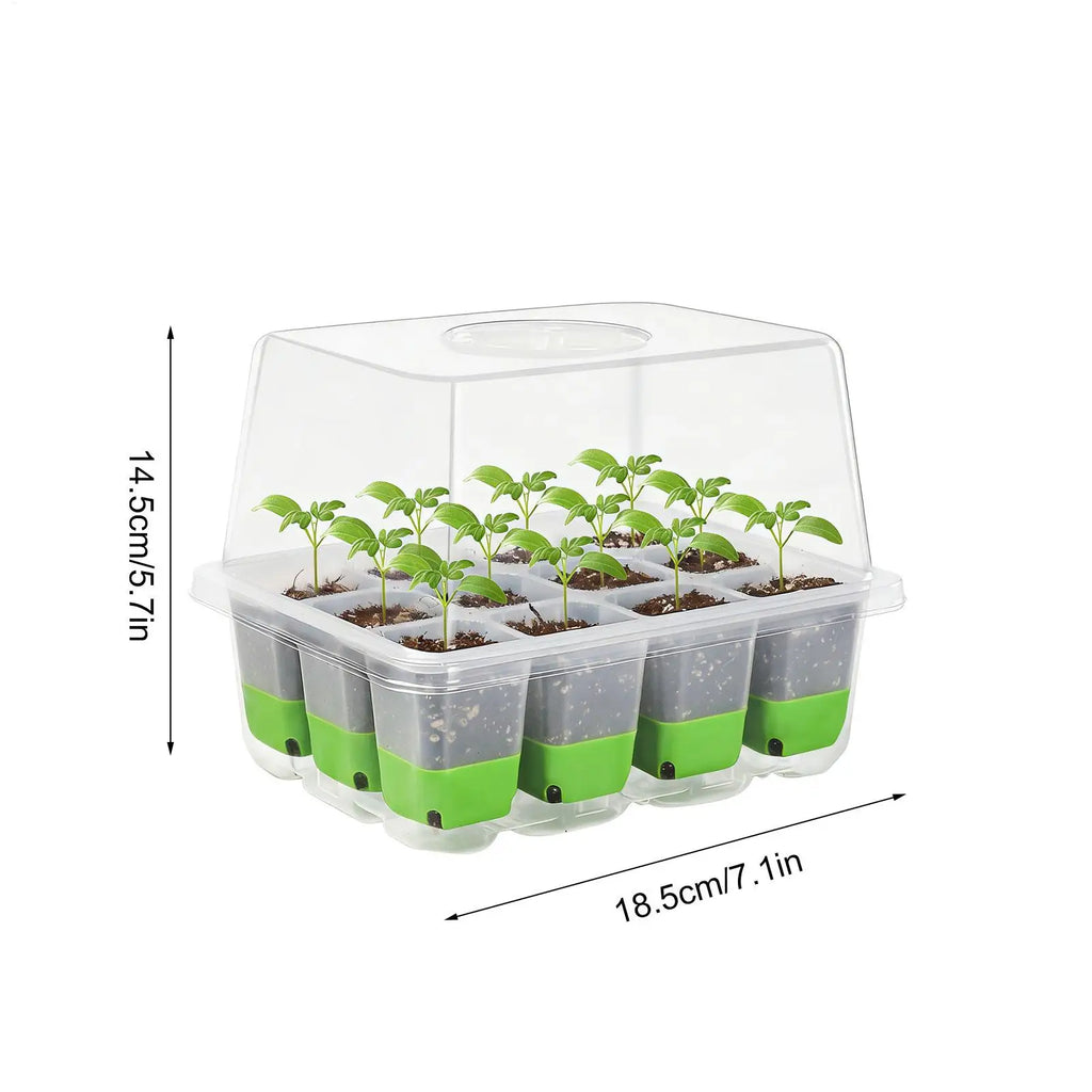 12-Cell Seedling Starter Tray with Humidity Dome | Indoor Germination Seedling Starter Tray Zpaxo