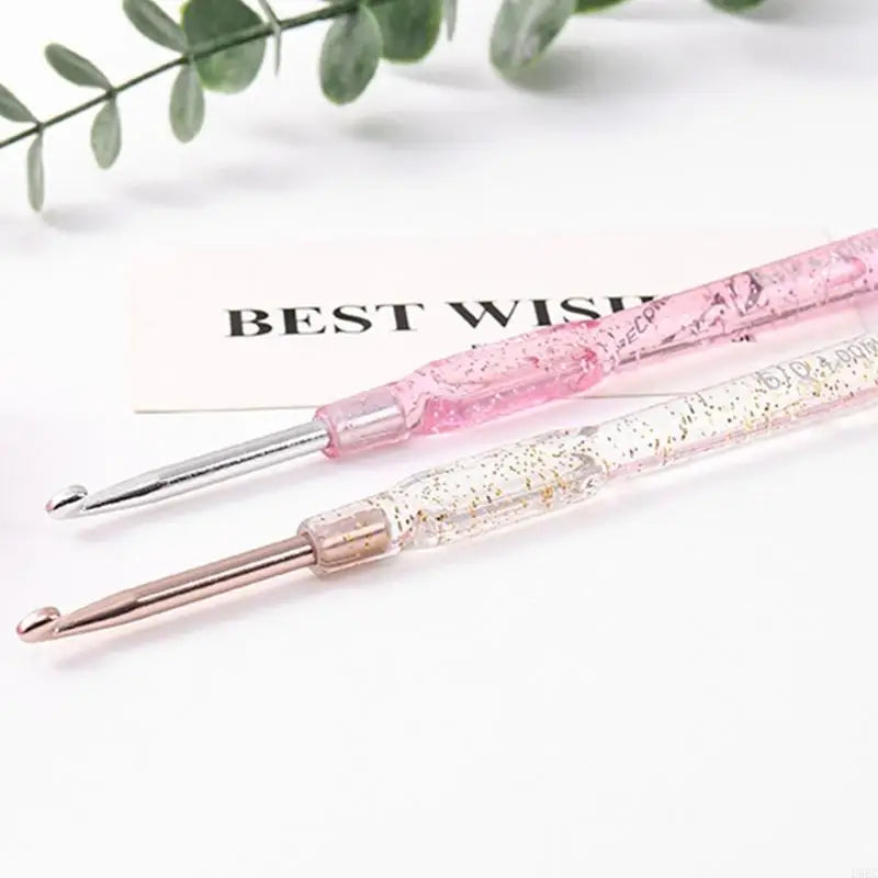 Knitting Tool Set Crochet Hook Pink Rubber Handle Multiple Gauges Storage for Crafting Needs Zpaxo