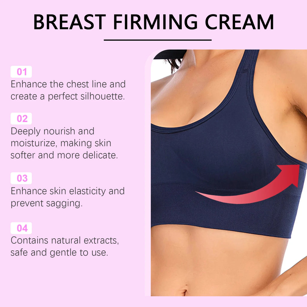 Breast Firming Care Cream, Moisturizing Massage & Nourishing Lifting Cream for Plump, Tight and Smooth Breast Skin Zpaxo