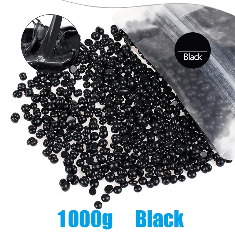 1000g/500g/400g Wax Bean For Hair Removal Fast Painless Body Bikini Leg Arm Hair Remove Hard Wax Beans For Wax Heater Machin Zpaxo 1000g-Black