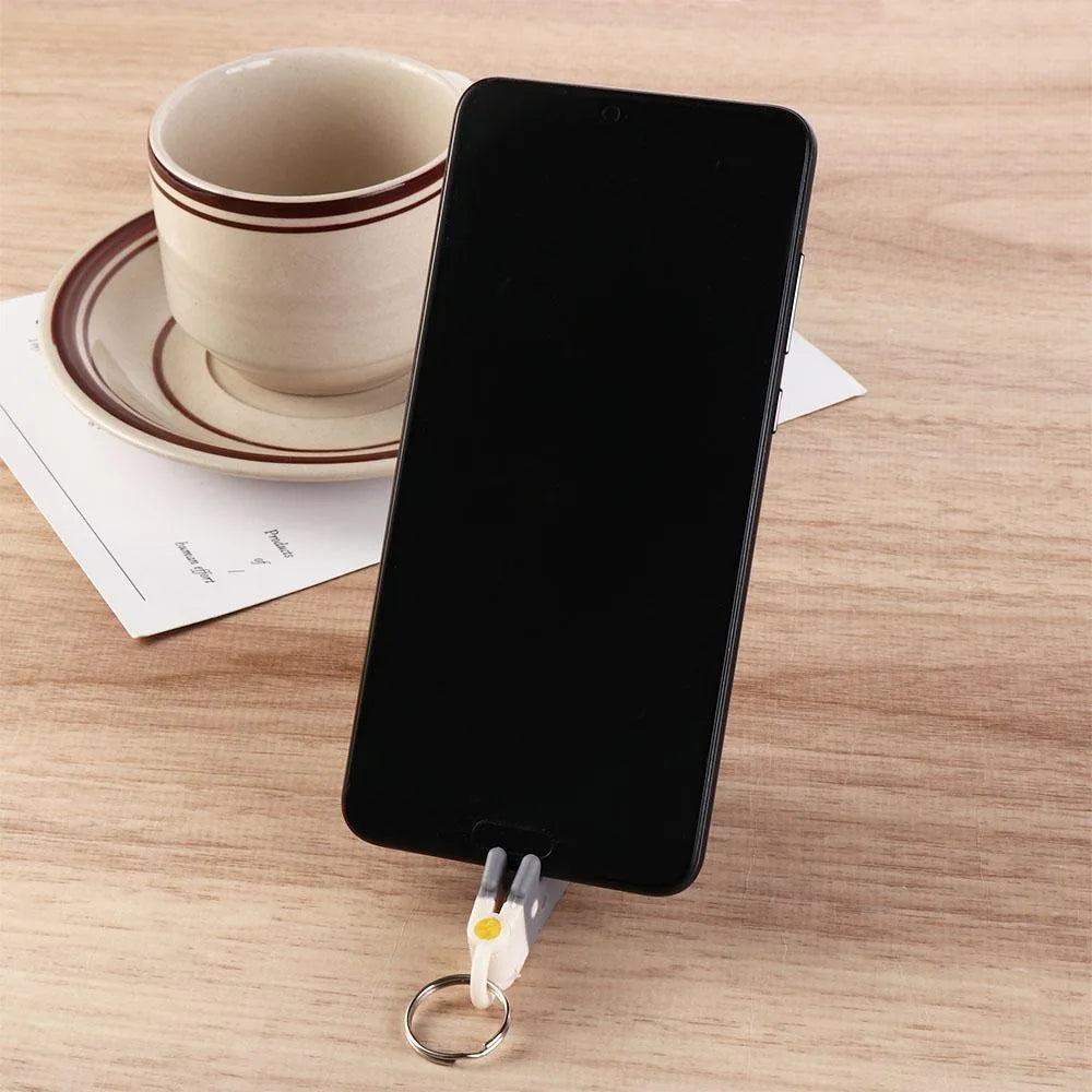 Keyring Desk Phone Holder Keychain Foldable Ultra Thin Keychain Mobile Phone Stand Lightweight Mini Zpaxo