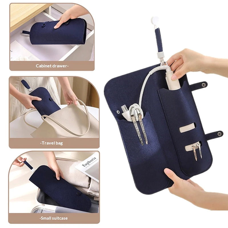 Felt Hair Curling Iron & Flat Iron Travel Storage Bag