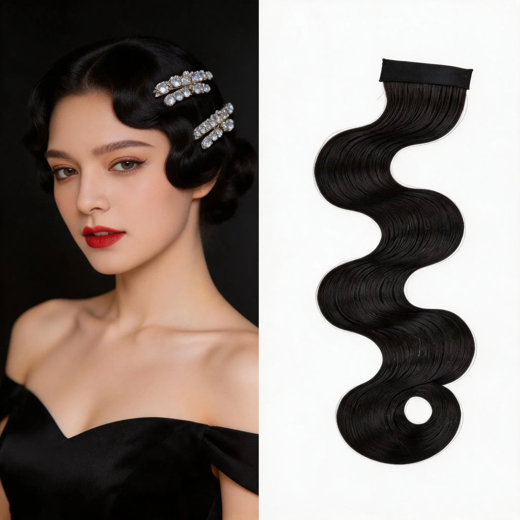 Vintage Shanghai Ripple Wave Fake Bangs Wig Piece for Women