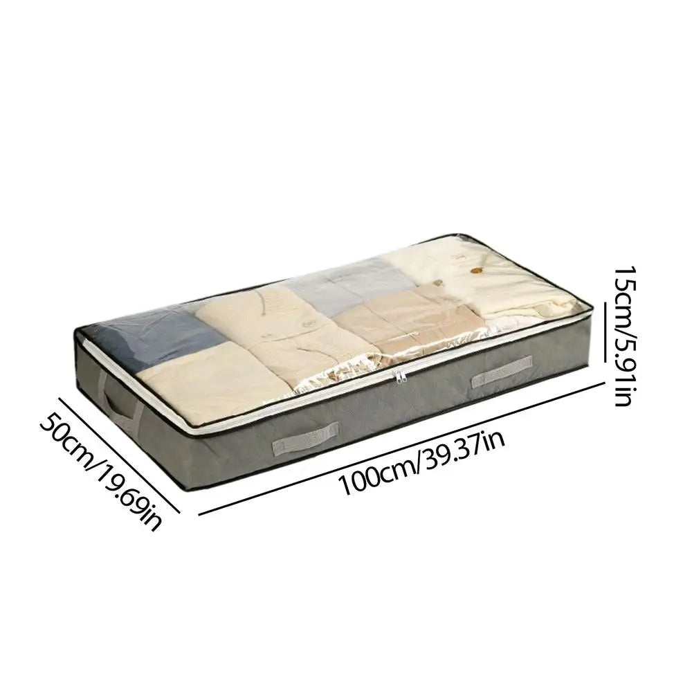 Under Bed Storage 2 Pieces Bedding Organizer Under Bed Clothes Organizer for Homeowners Renters Bedding Comforter Towel Shoe Zpaxo Gray China Mainland