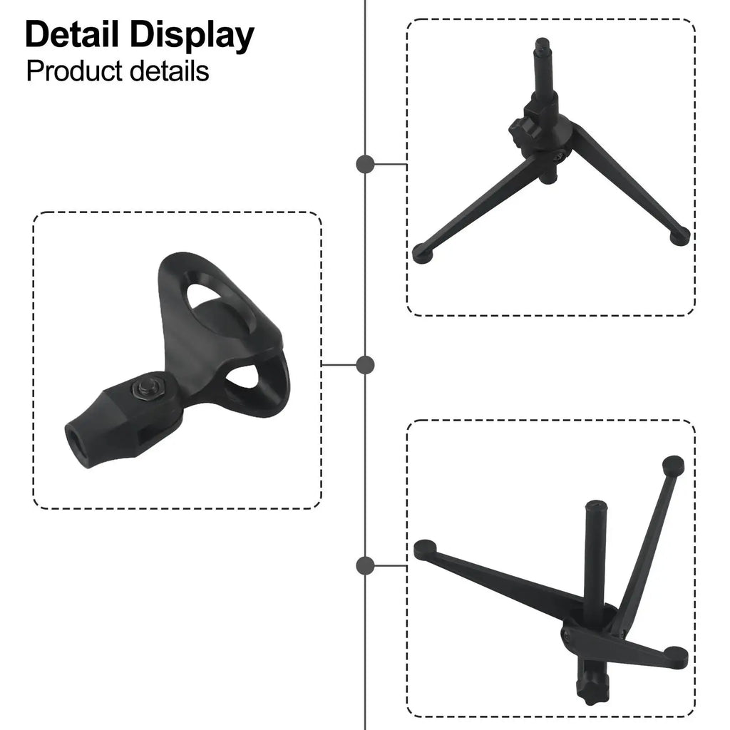 Adjustable Microphone Stand Desk Tripod Mini Lightweight Portable Mic Clip Holder Bracket For Live Streaming Recording Karaoke Zpaxo