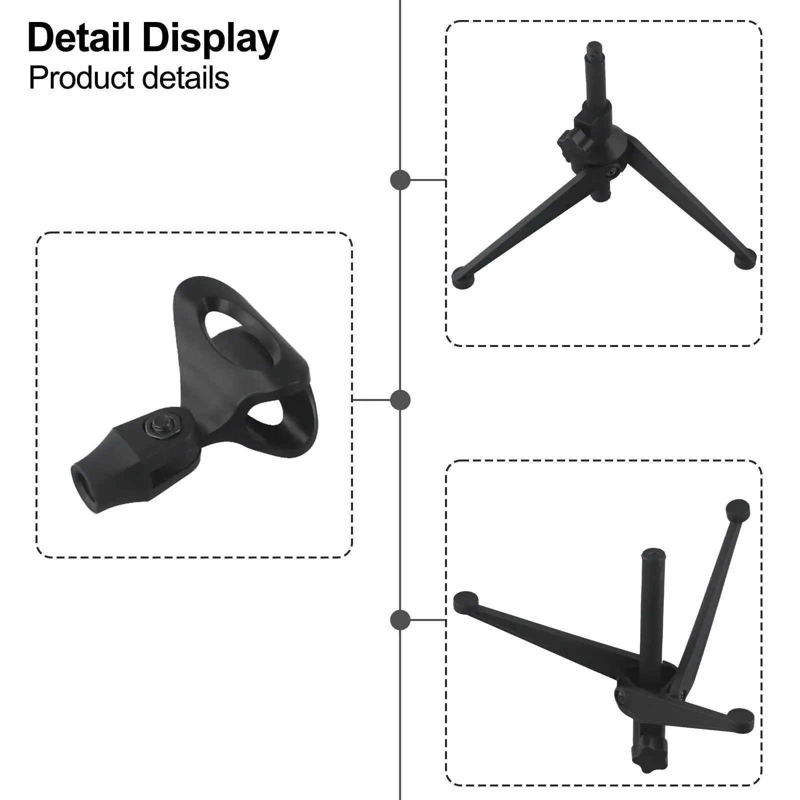 Adjustable Microphone Stand Desk Tripod Mini Lightweight Portable Mic Clip Holder Bracket For Live Streaming Recording Karaoke Zpaxo