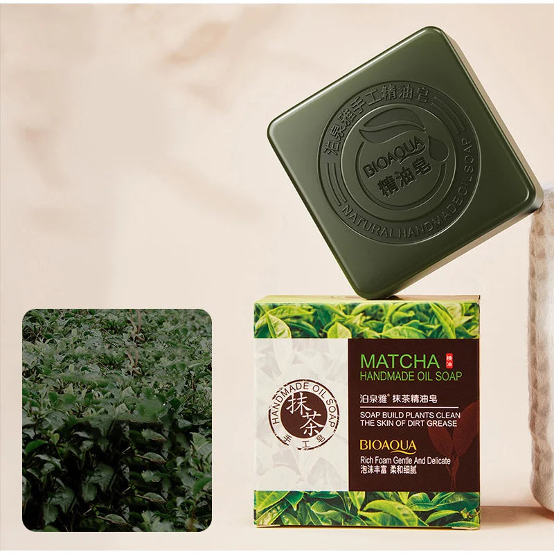 Bamboo Charcoal Handmade Soap – Deep Cleanse & Oil Control Charcoal Cleansing Soap Zpaxo Green tea soap