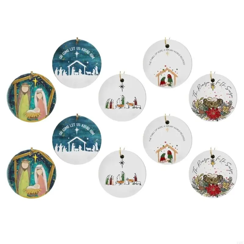 Lot Recyclable Christmas Ornament Glossy Front Decorative Hangers