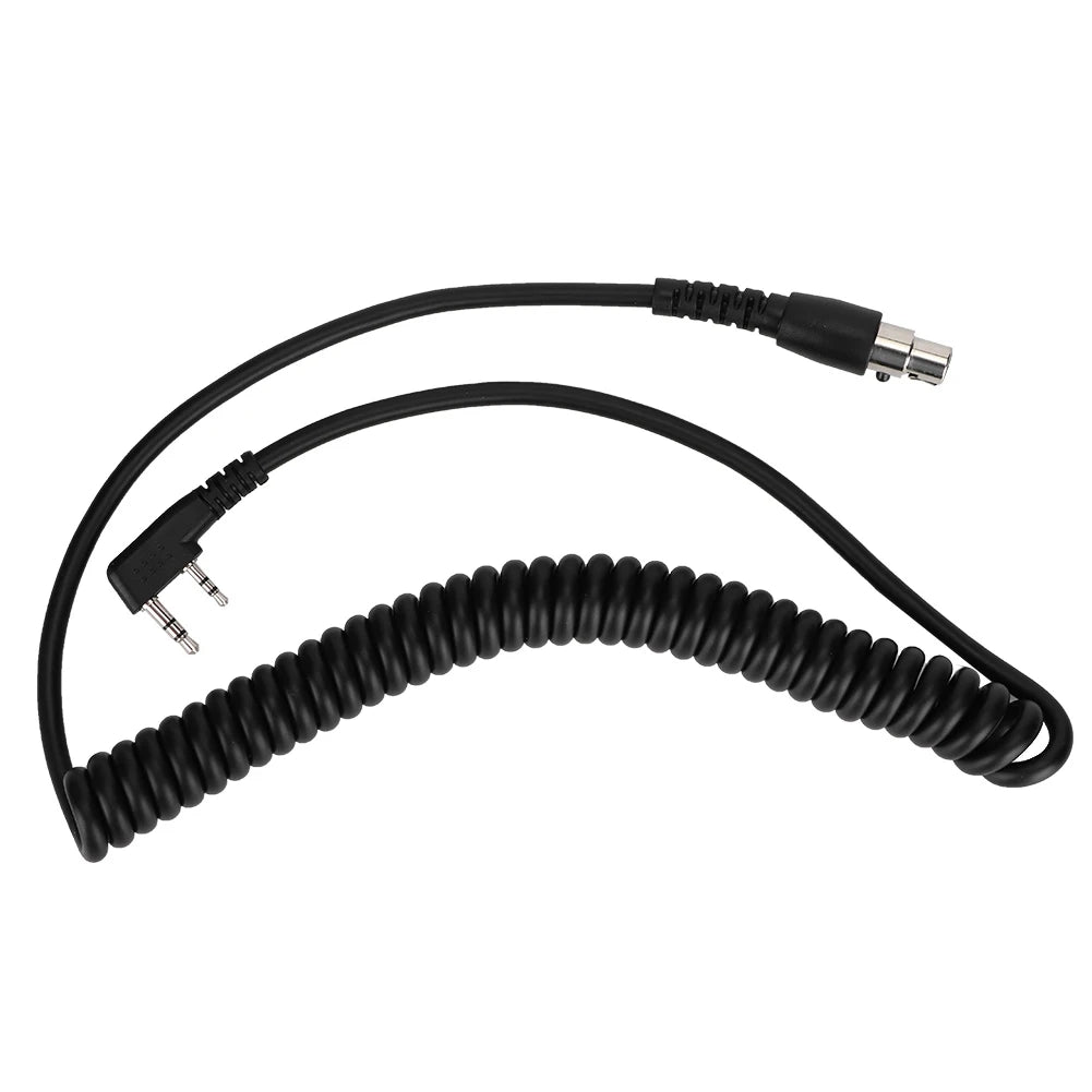 2-Pin 5-Pin Coil Cord Cable HYT Relm Two Way Radios Headsets Audio