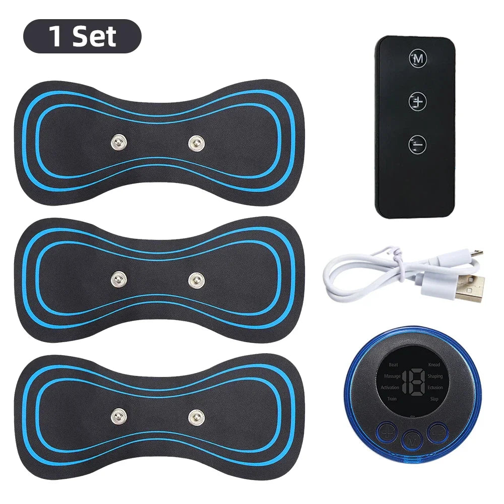 LCD Display EMS Neck Massage Electric Massager Cervical Neck Back Patch 8 Mode Pulse Muscle Stimulator Zpaxo 04 remote control