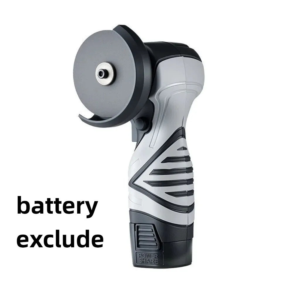 Cordless Design Electric Angle Grinder Compact Protective Guard Cordless Angle Grinder Tool One-touch Control Switch Zpaxo Grey