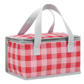 Insulated Picnic Bag Dual Zippers Camping Lunch Waterproof Plaid Tote