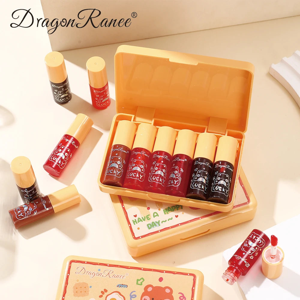 6Pcs/Set Lip Glaze Set Box with Mirror-Like Finish, Moisturizing, Non-Greasy, Waterproof, Sweat-Proof, Holiday Gift Lip Glaze Set Box Zpaxo