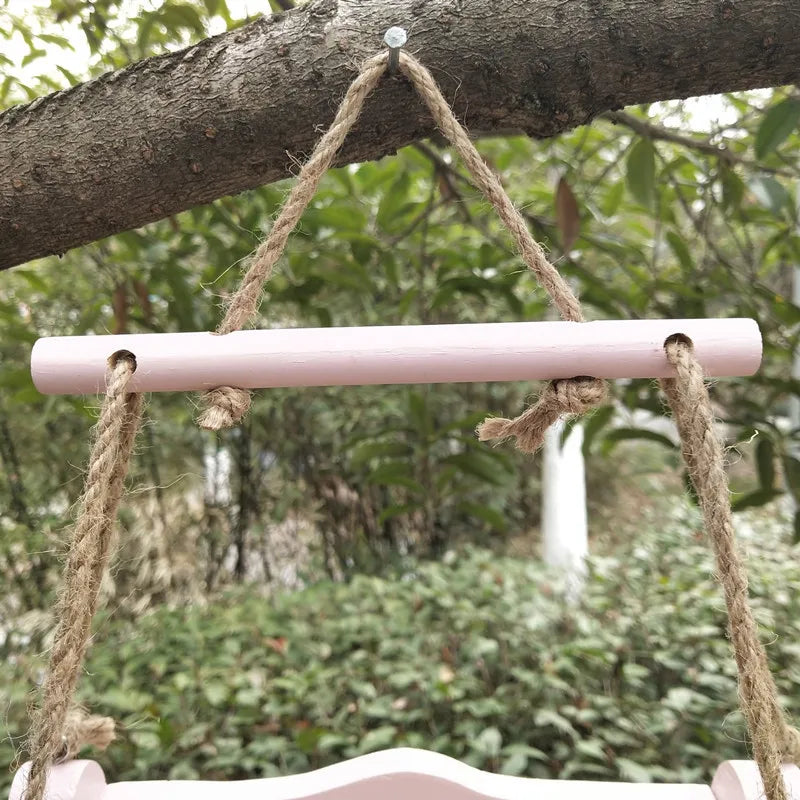 Outdoor wooden bird feeder automatic hanging pet chair feeder balcony villa garden bird feeding system Zpaxo