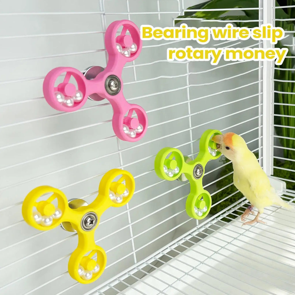 Bird Toys for Parrots Bite-Resistant Bird Cage Accessories Parrot Toys Spinner Wheel for Chewing Entertainment Boredom Relief Zpaxo