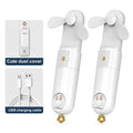 Mini Portable USB Rechargeable Handheld Fan – 2000mAh Battery Portable Handheld Fan Zpaxo White-2PCS