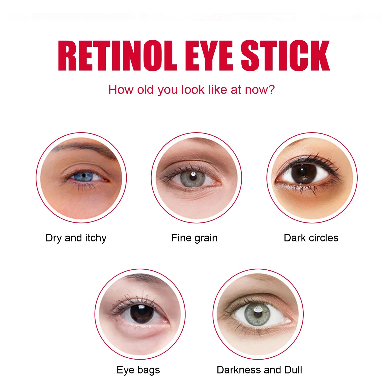 Retinol Eye Stick Anti-Wrinkle Lifting Firming Eye Cream Stick for Dark Circles & Fine Lines Moisturizing Brightening Skin Care Zpaxo