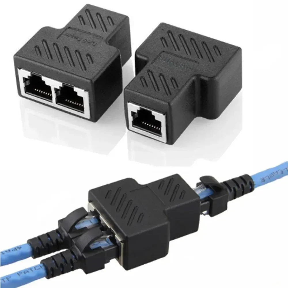 One Two Adapter Ethernet Cable Splitter Rj45 8P8C Version Zpaxo