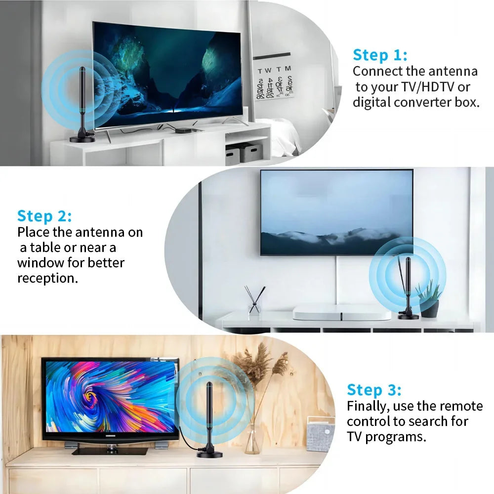 Explosions High-Definition Digital TV Antenna with Adjustable Universal Amplifier Indoor Outdoor Switch UHF TV Antenna Zpaxo