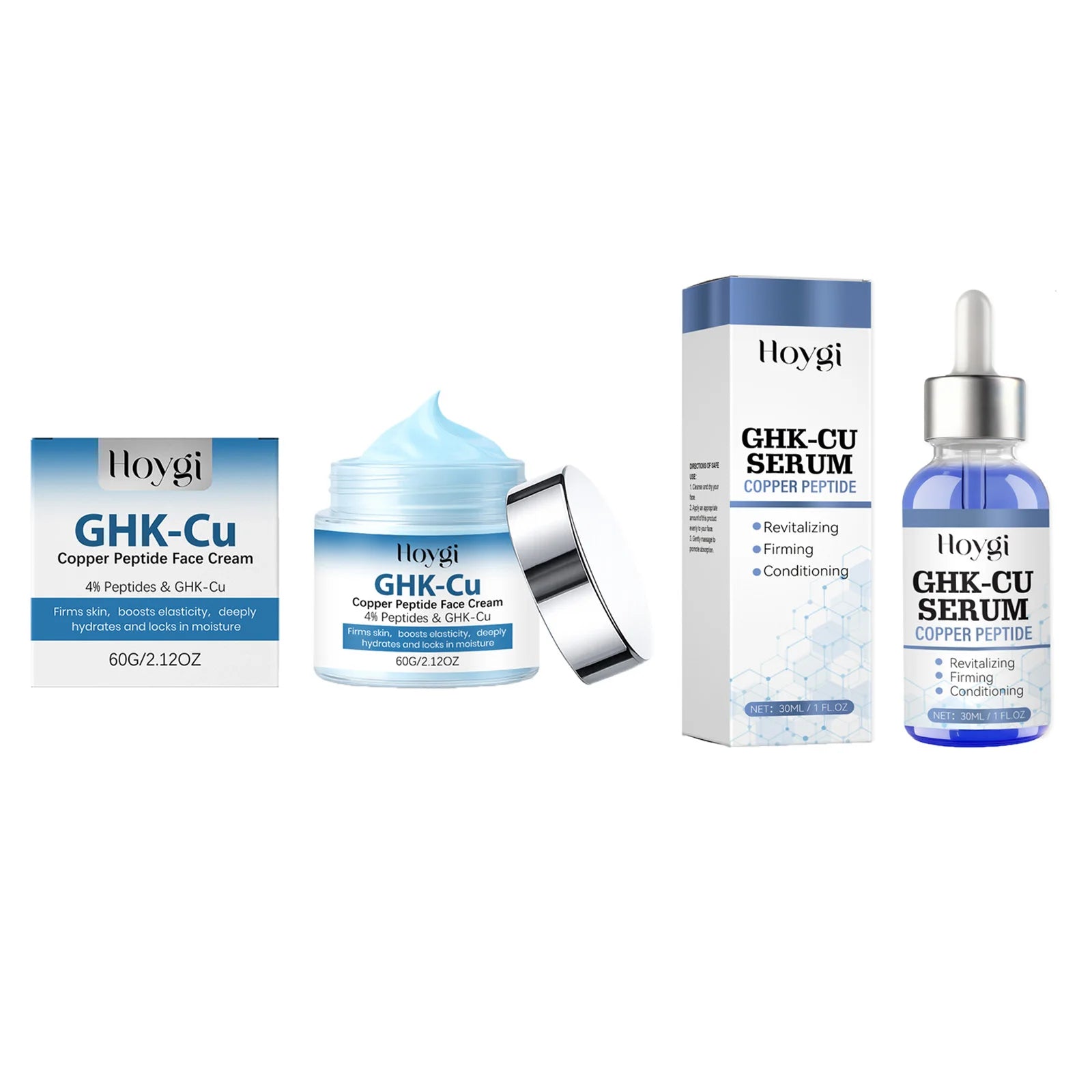 Hoygi Copper Peptide Face Cream & Serum Set – Firming & Hydrating Face Cream & Serum Set Zpaxo 1 Set