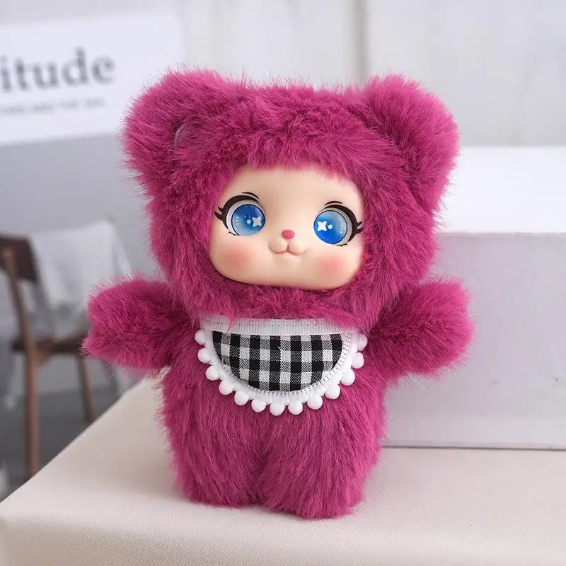 ▶Cute Animal Rabbit Bear Sheep Plush Doll Toy Pendant Keychain Ornaments Backpack Hangings Decoration Car Keyring For Women Gift Zpaxo A6