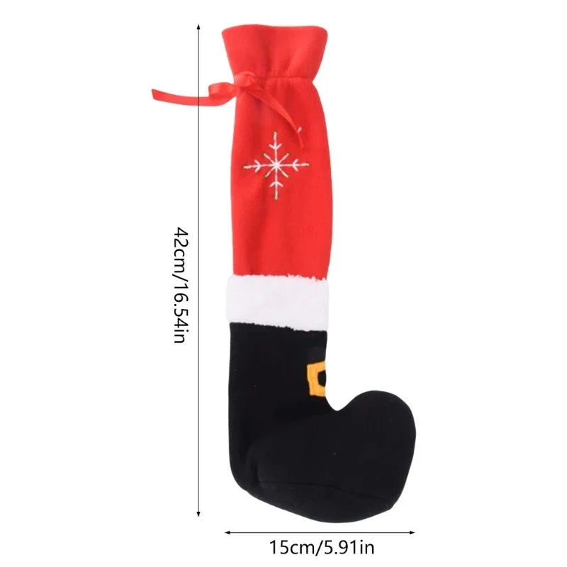 Festive Santa Boot Chair Leg Covers Cute Christmas Sock Decor Holiday